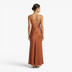 Women's Satin Slip Maxi Dress with Side Slit