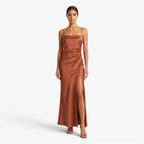 Women's Satin Slip Maxi Dress with Side Slit