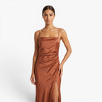Women's Satin Slip Maxi Dress with Side Slit