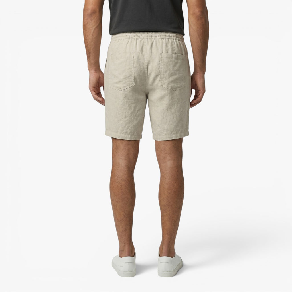 Men's Relaxed Linen Drawstring Shorts with Textured Summer Weave