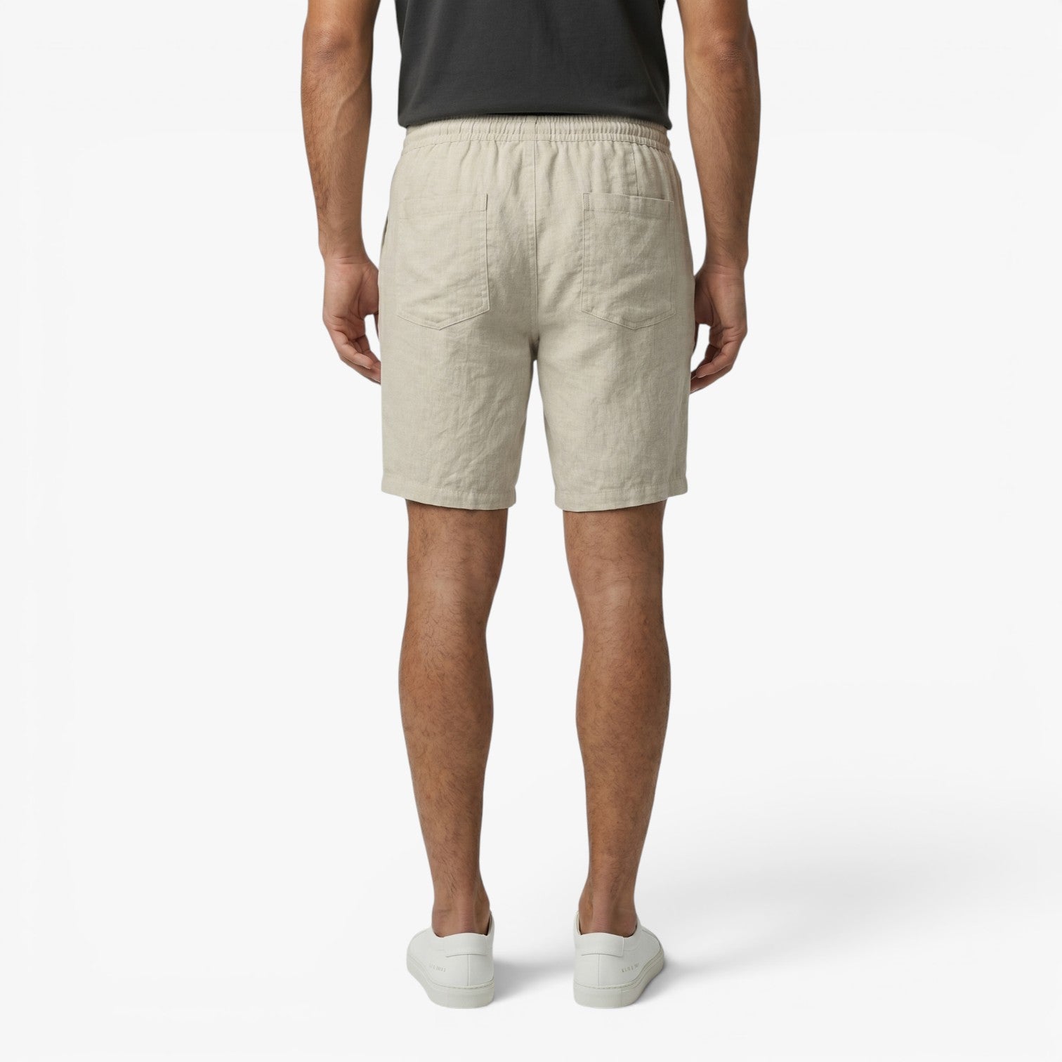 Men's Relaxed Linen Drawstring Shorts with Textured Summer Weave