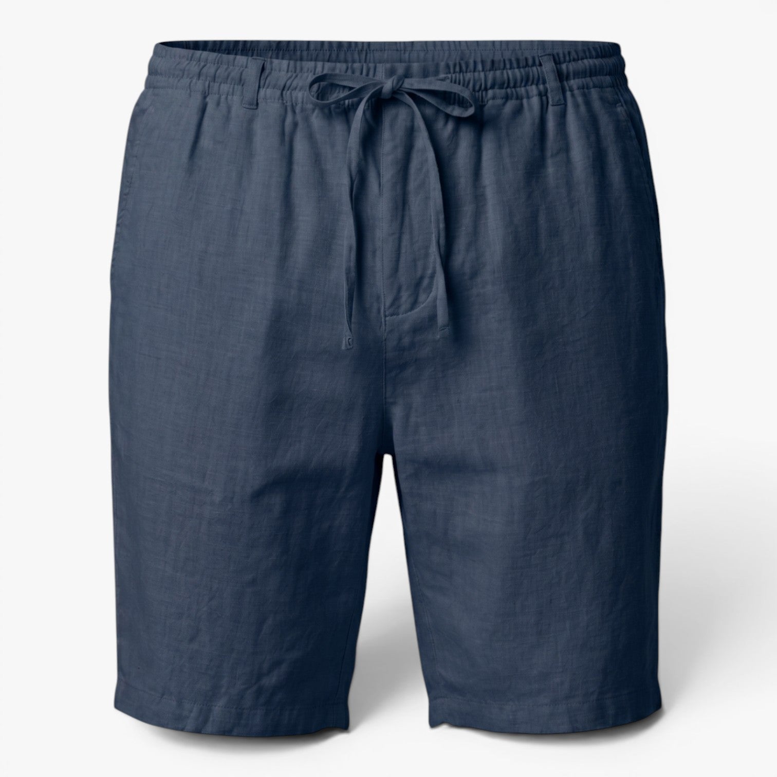 Men's Relaxed Linen Drawstring Shorts with Textured Summer Weave