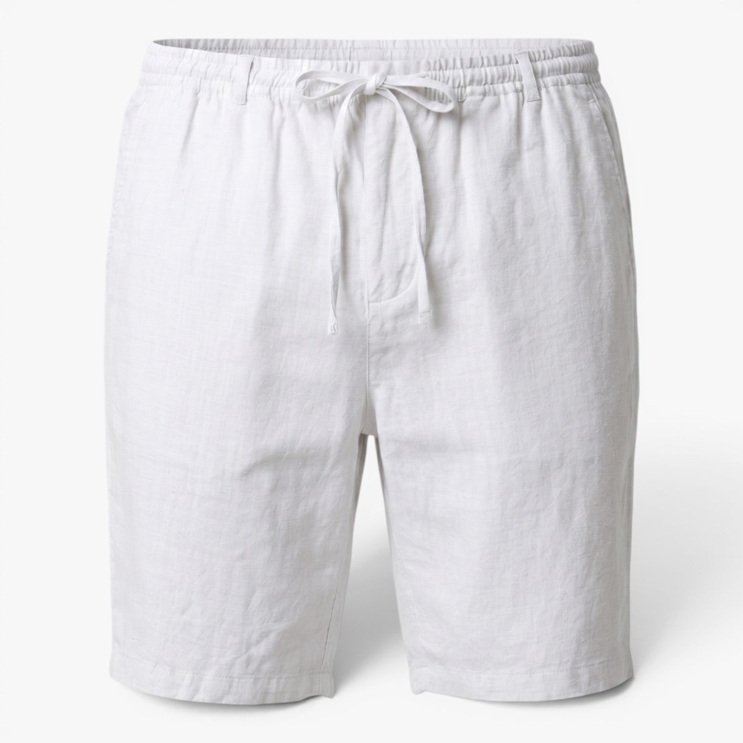 Men's Relaxed Linen Drawstring Shorts with Textured Summer Weave