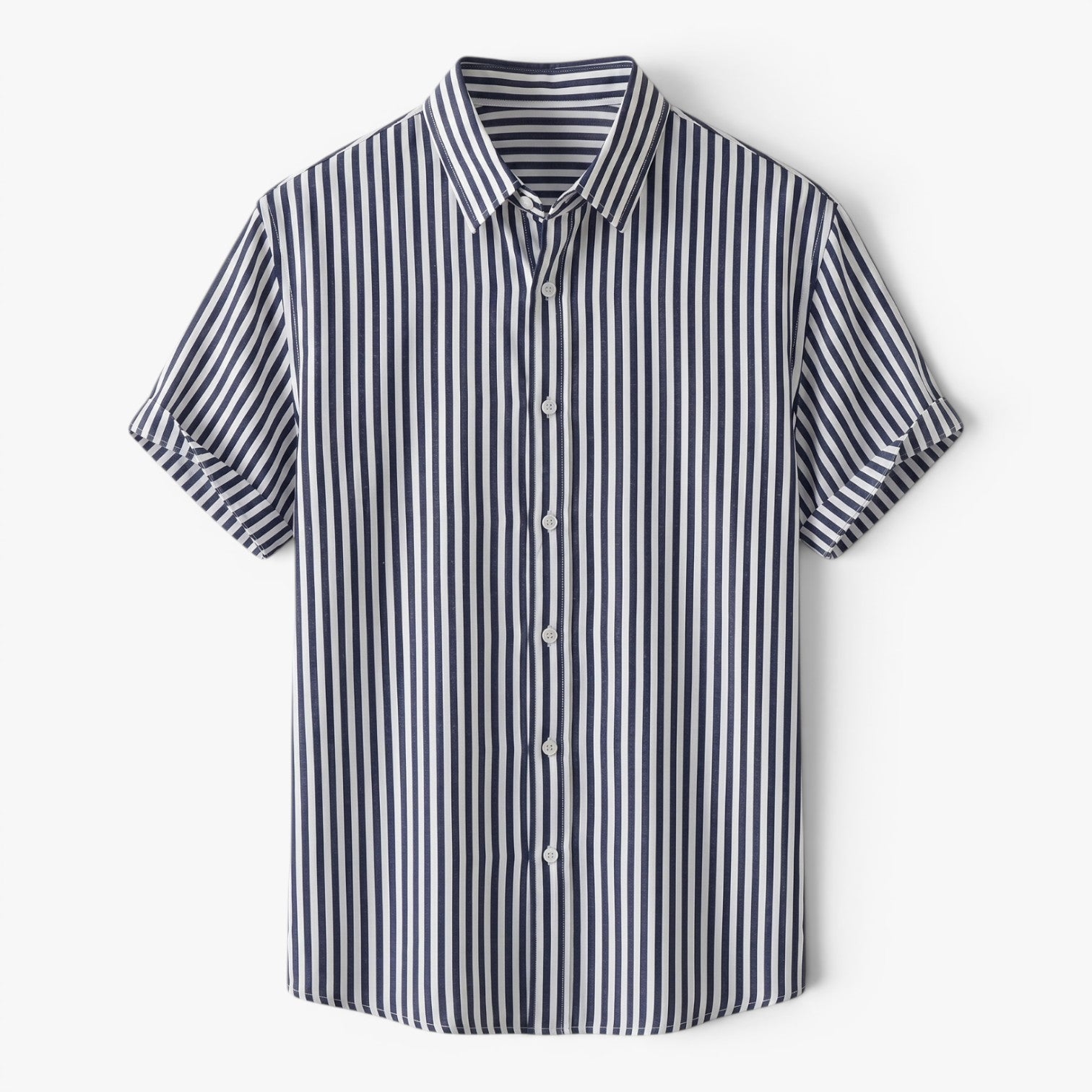 Men's Coastal Pinstripe Short Sleeve Button-Up Resort Shirt
