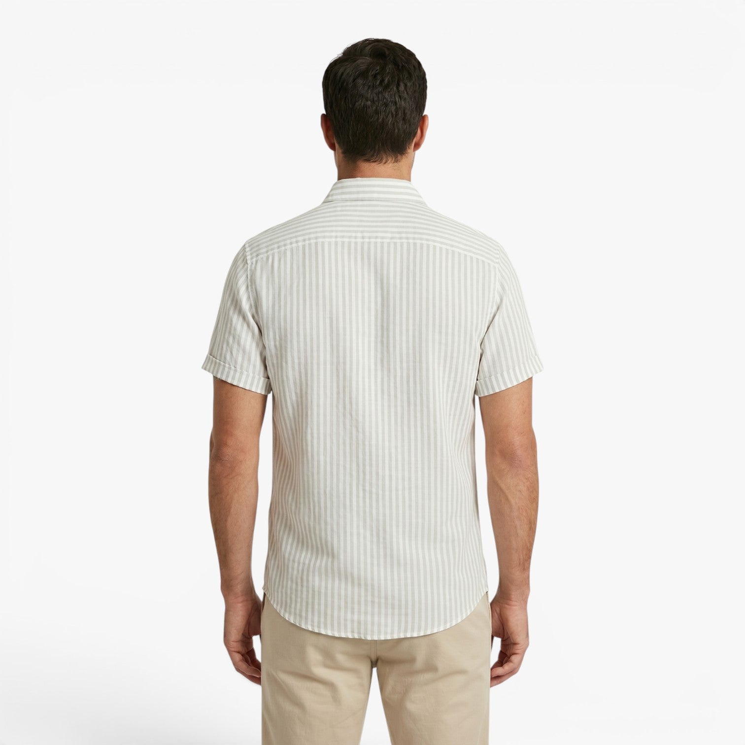 Men's Coastal Pinstripe Short Sleeve Button-Up Resort Shirt