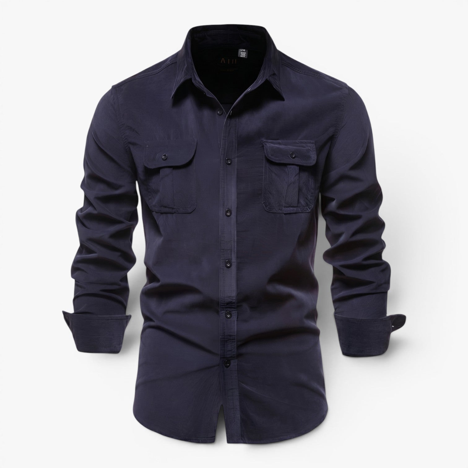 Herren Robust Utility Hemd mit Knöpfen, zwei Klappentaschen und tailliertem Casual-Schnitt