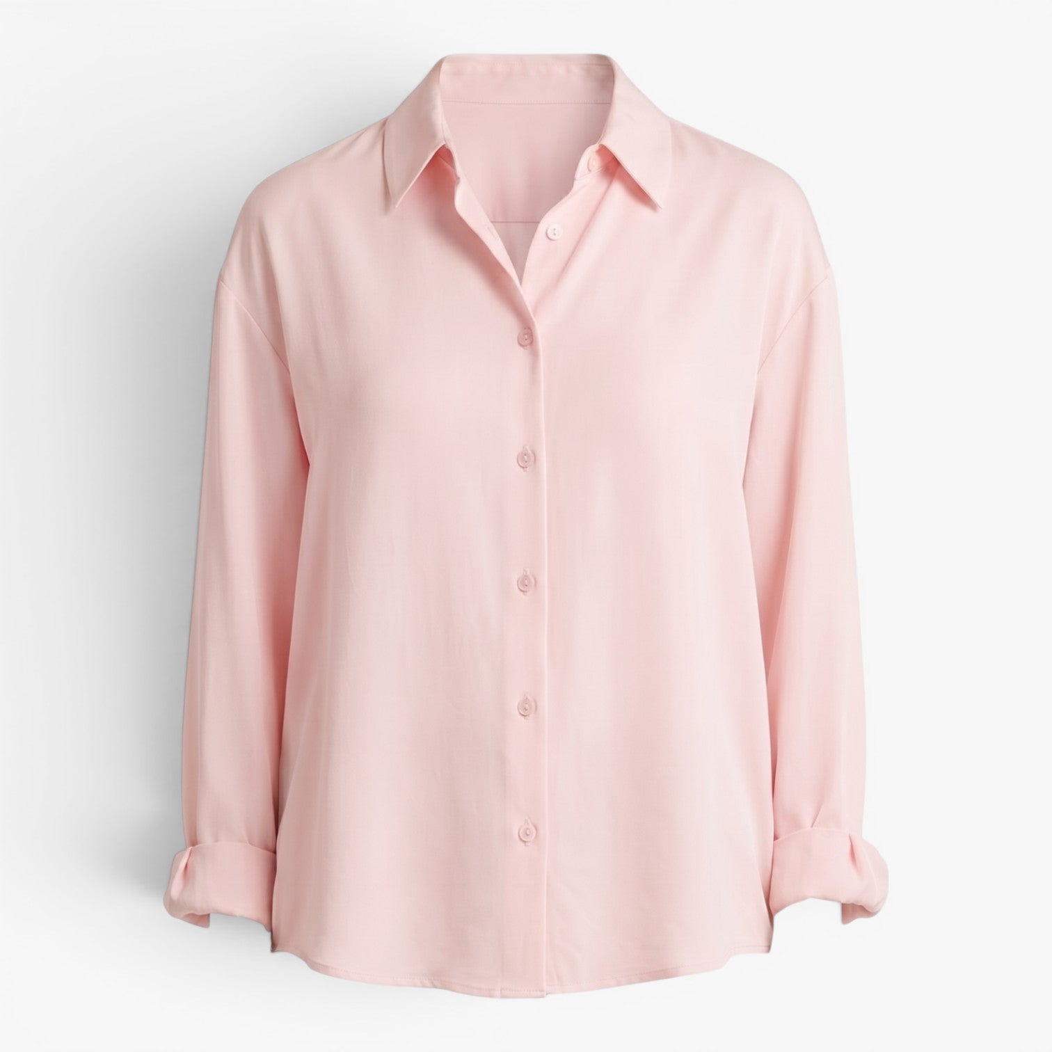Women's Relaxed Button-Up Shirt with Drop Shoulders