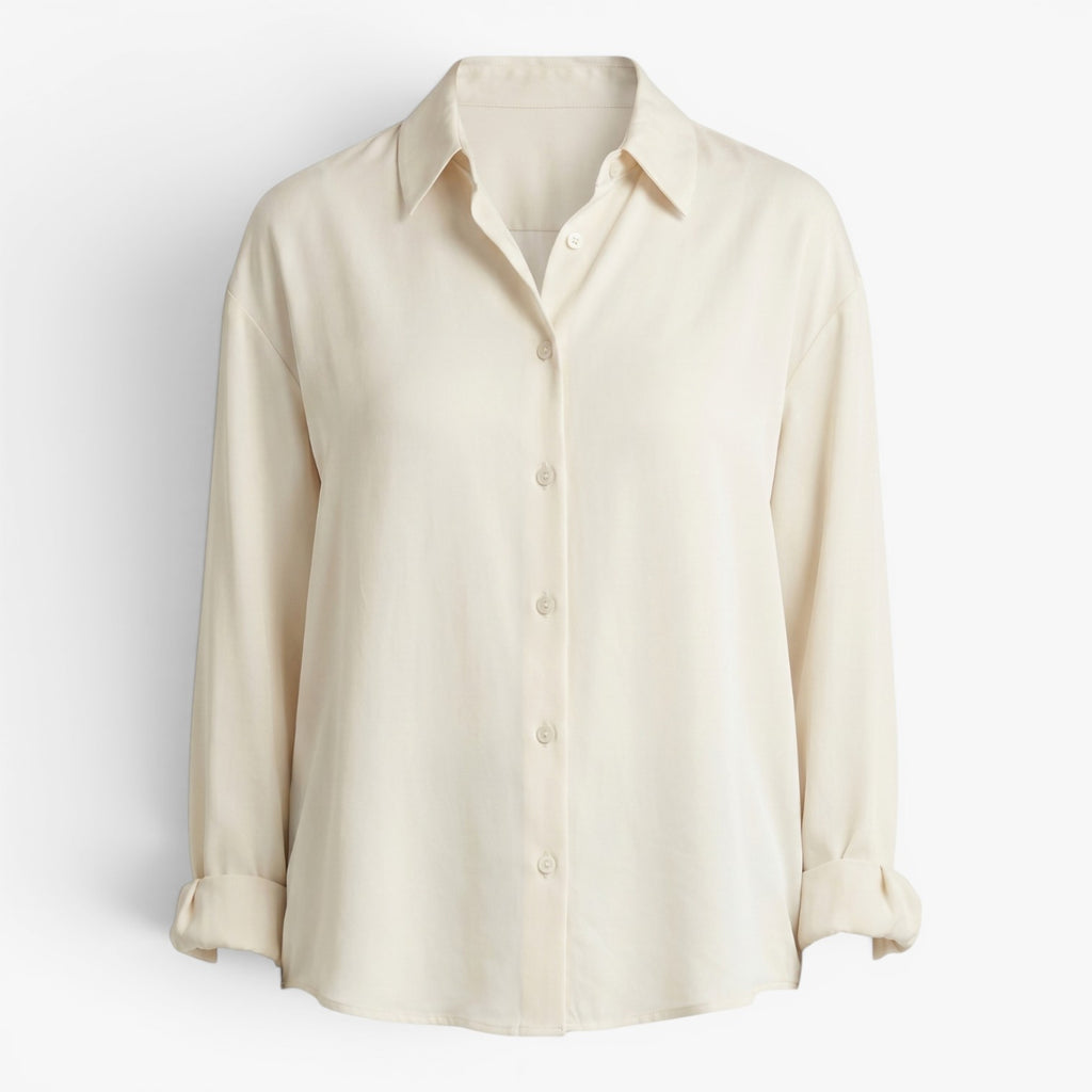 Women's Relaxed Button-Up Shirt with Drop Shoulders