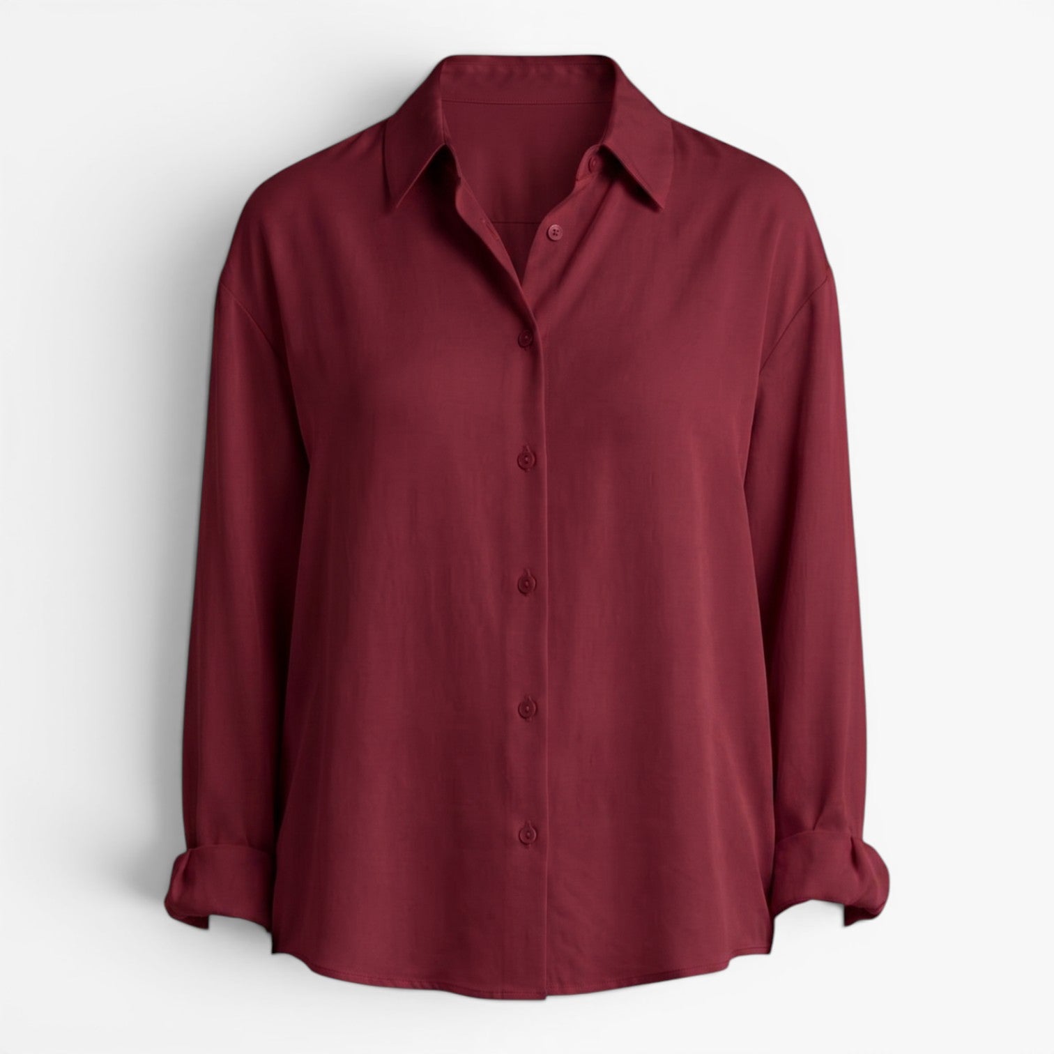 Women's Relaxed Button-Up Shirt with Drop Shoulders