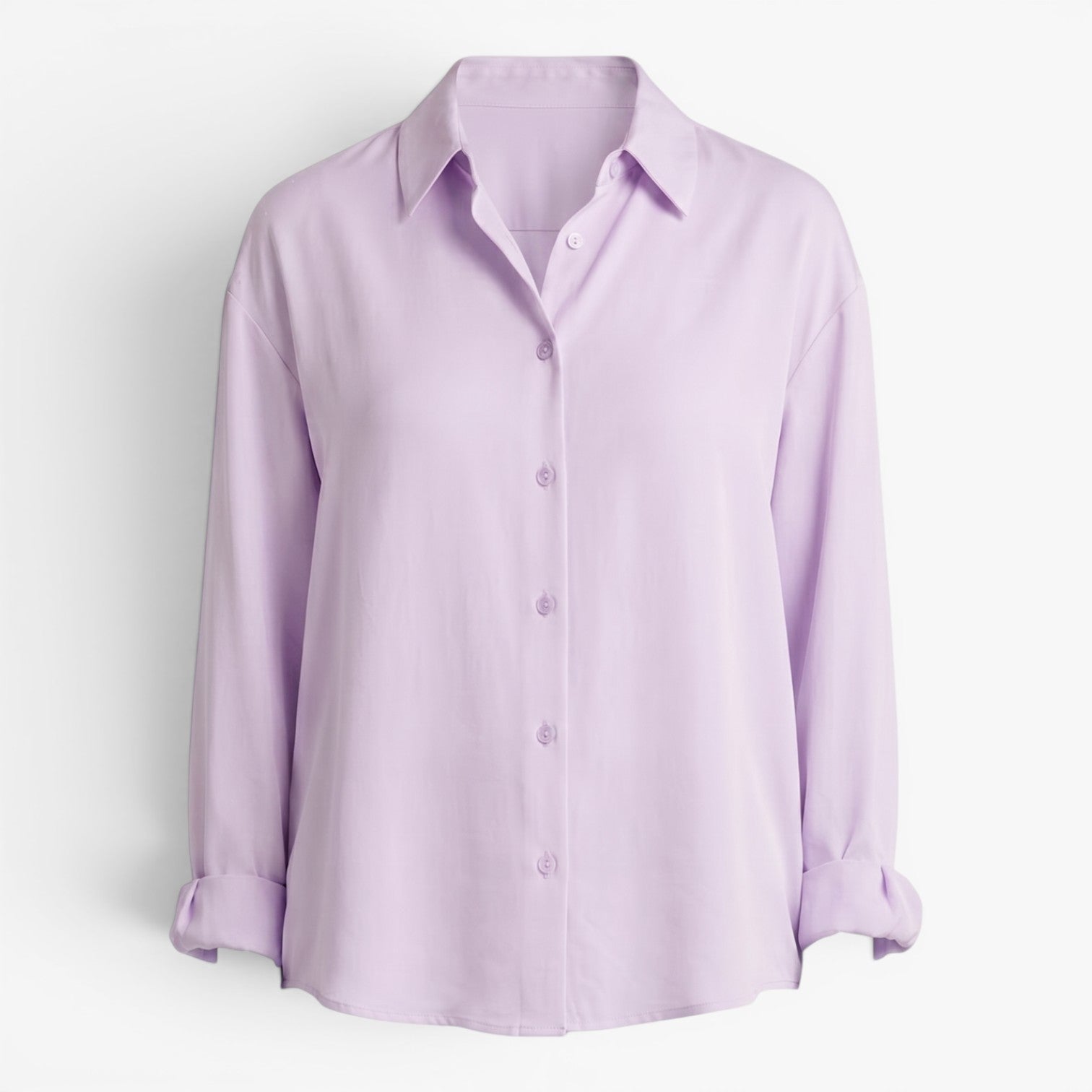 Women's Relaxed Button-Up Shirt with Drop Shoulders
