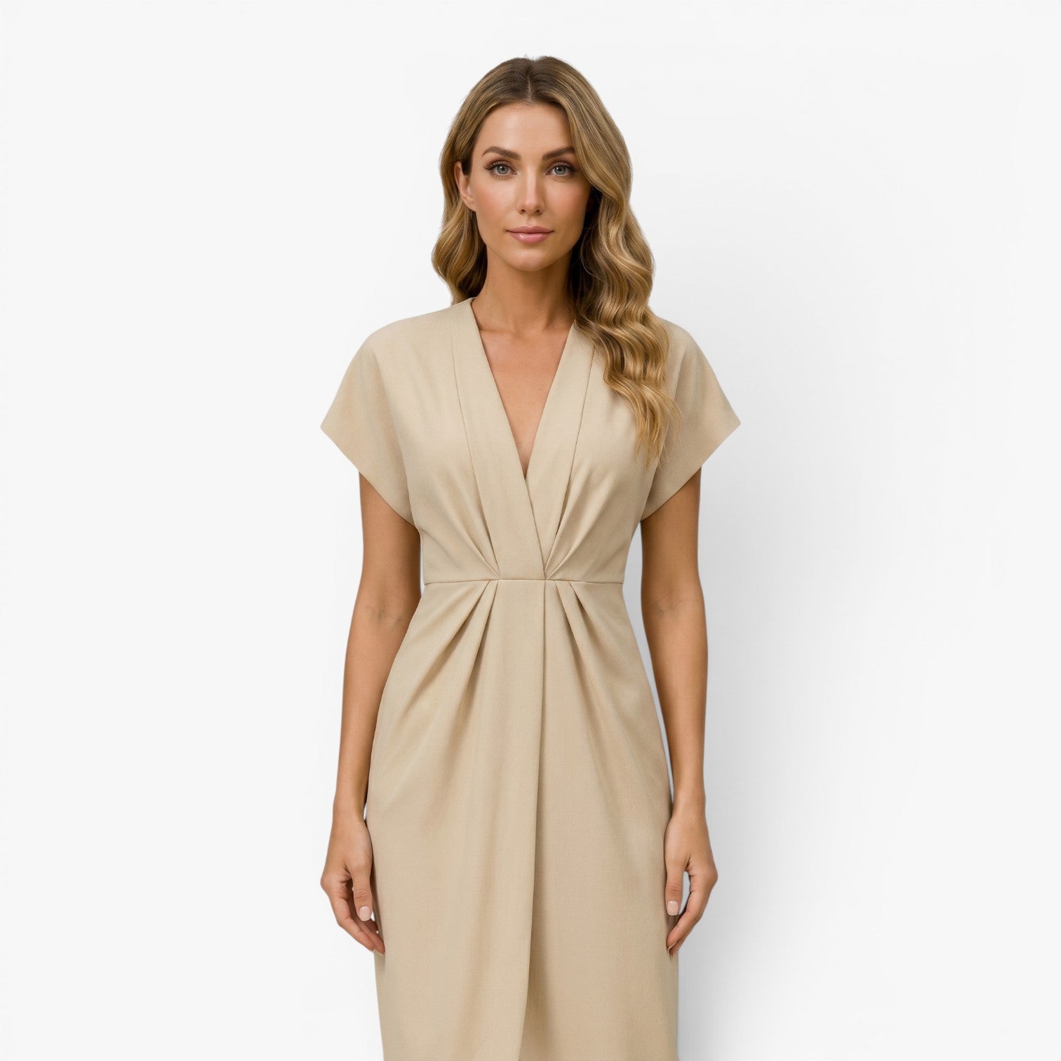 Women's Elegant Tulip Wrap Midi Dress