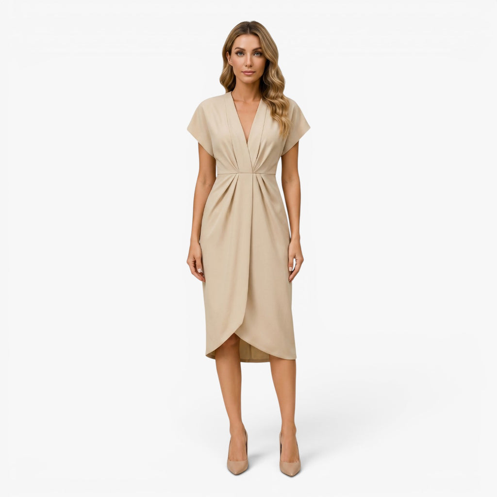 Women's Elegant Tulip Wrap Midi Dress