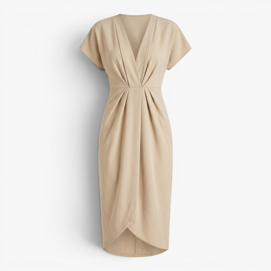 Women's Elegant Tulip Wrap Midi Dress