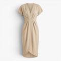 Damen elegantes Tulpen-Wickel-Midikleid
