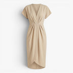 Women's Elegant Tulip Wrap Midi Dress