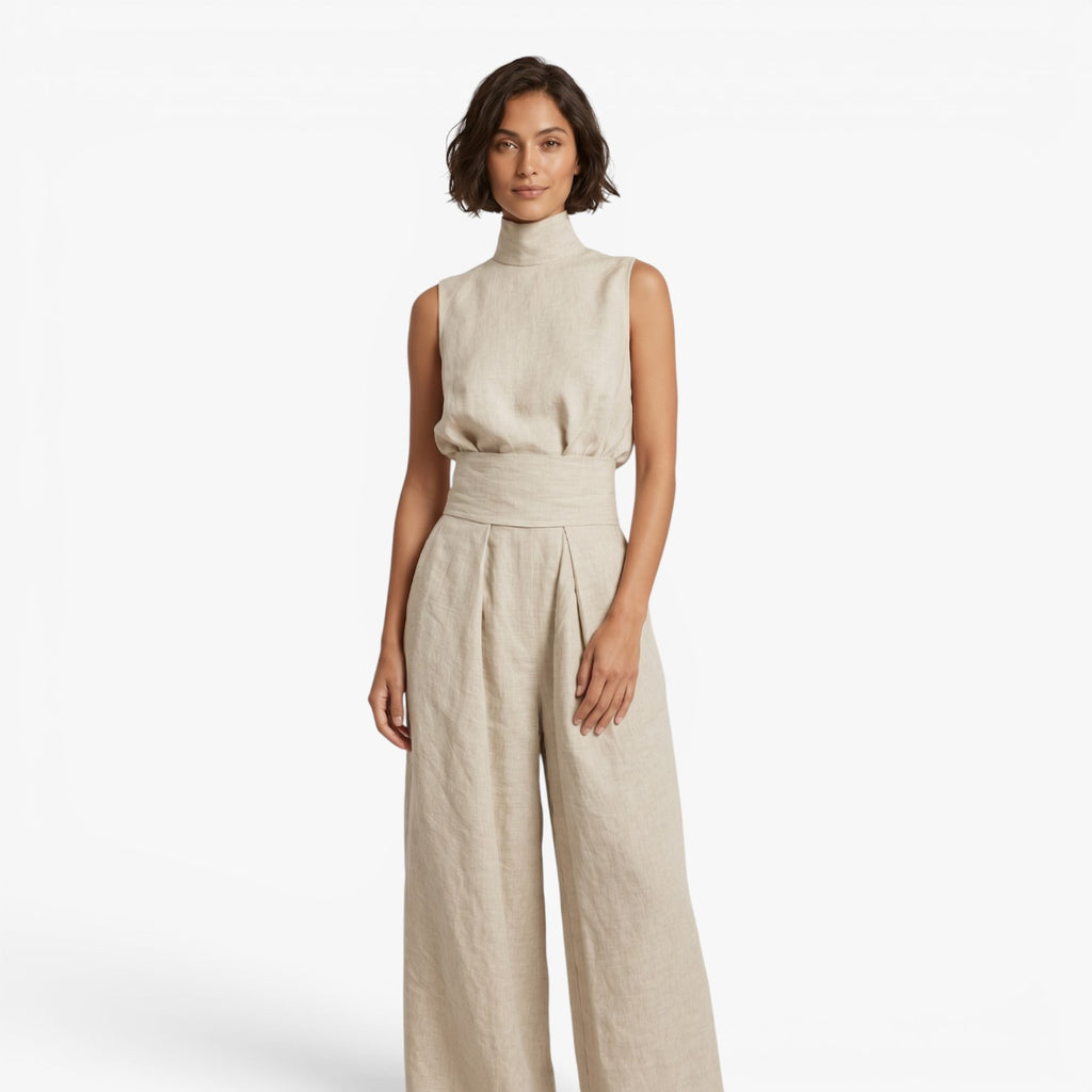 Women's High Neck Wide Leg Jumpsuit