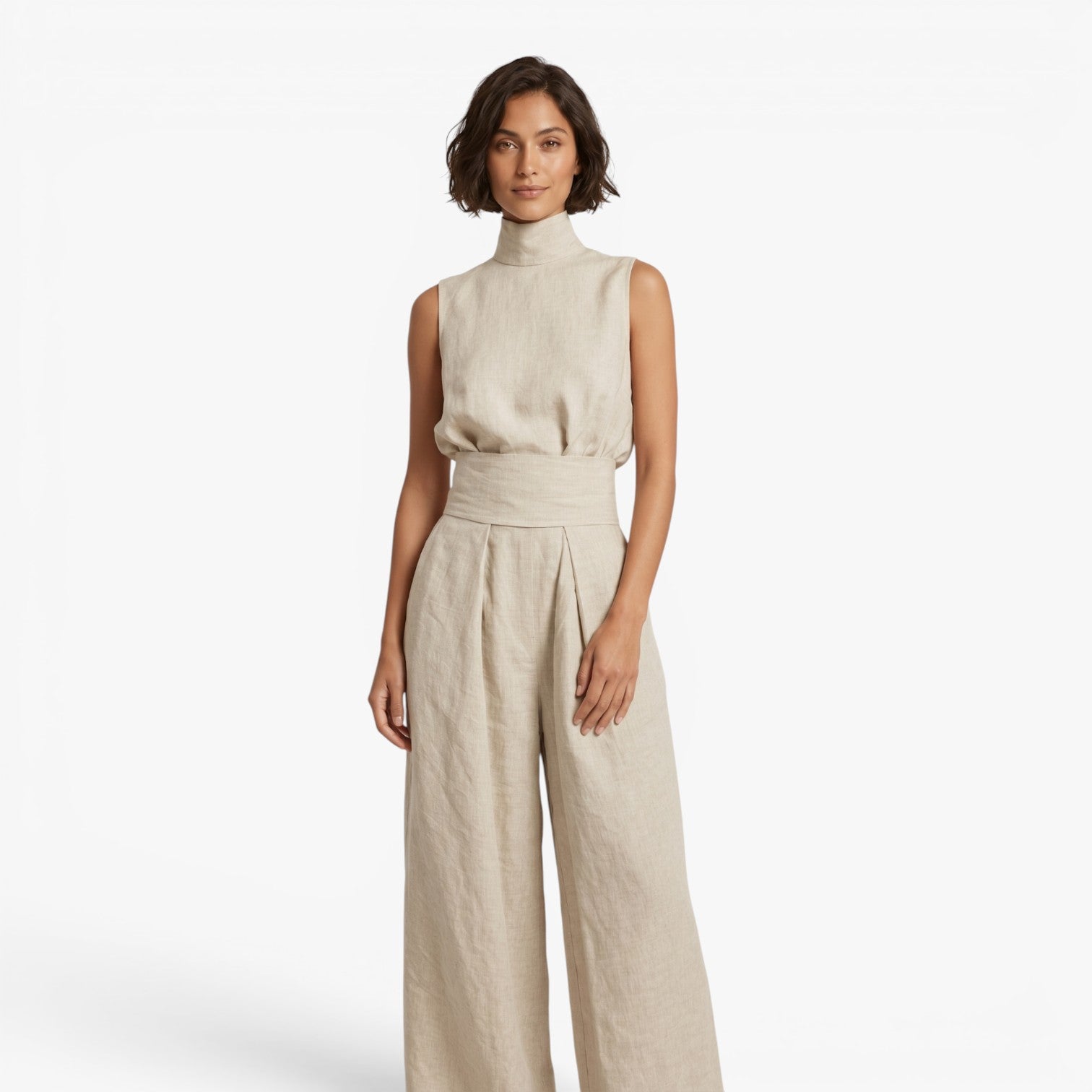 Women's High Neck Wide Leg Jumpsuit