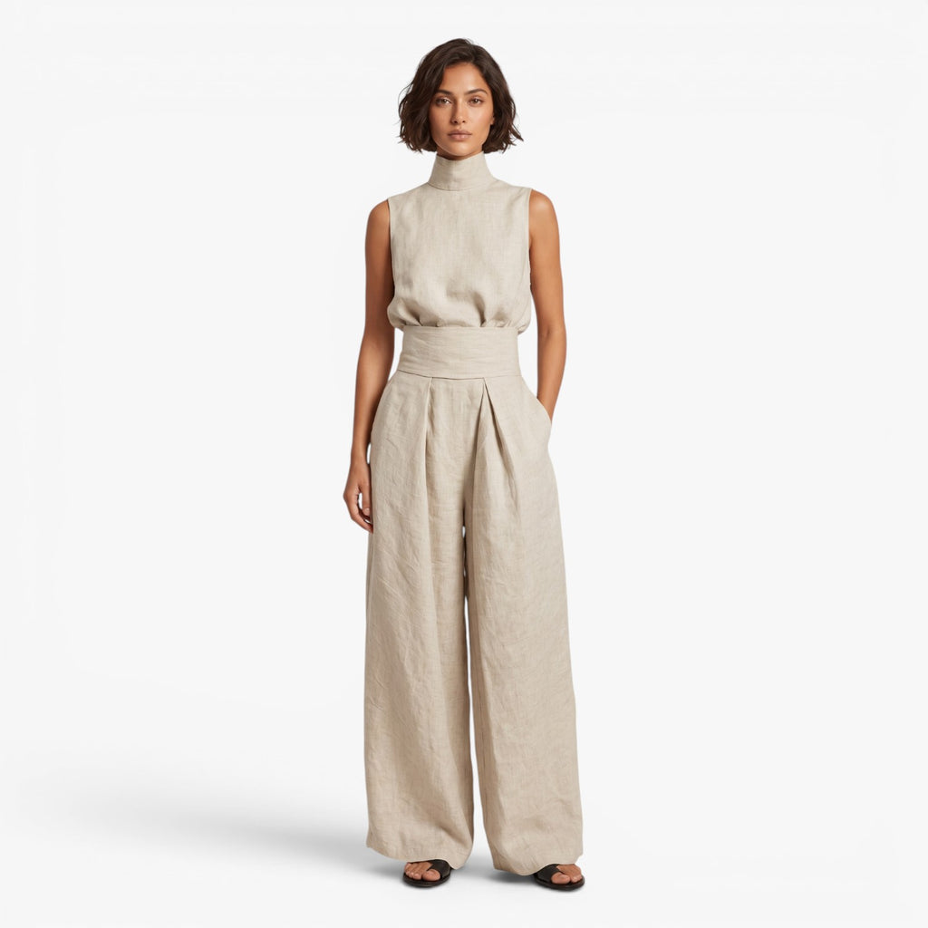 Women's High Neck Wide Leg Jumpsuit