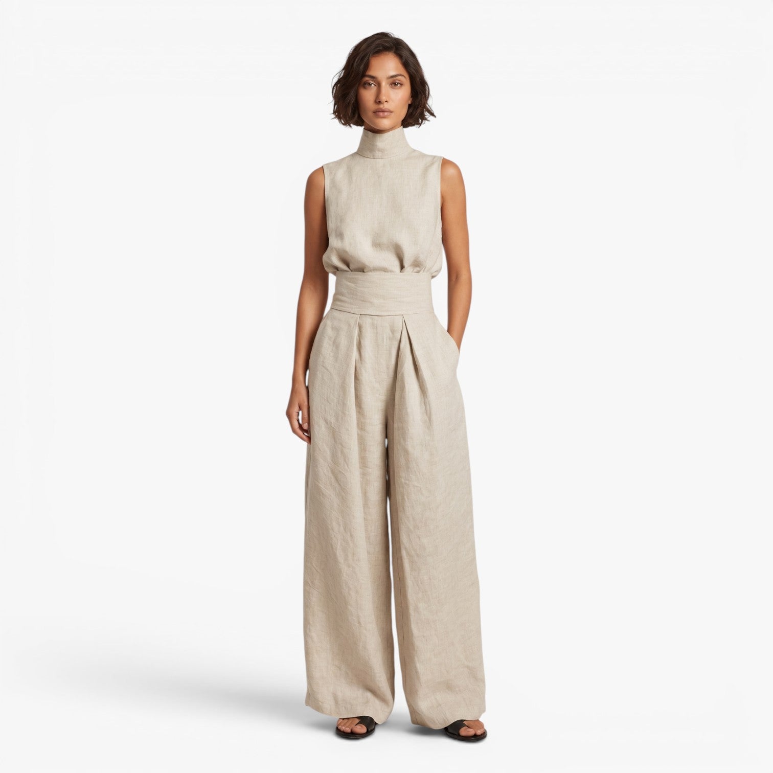 Women's High Neck Wide Leg Jumpsuit
