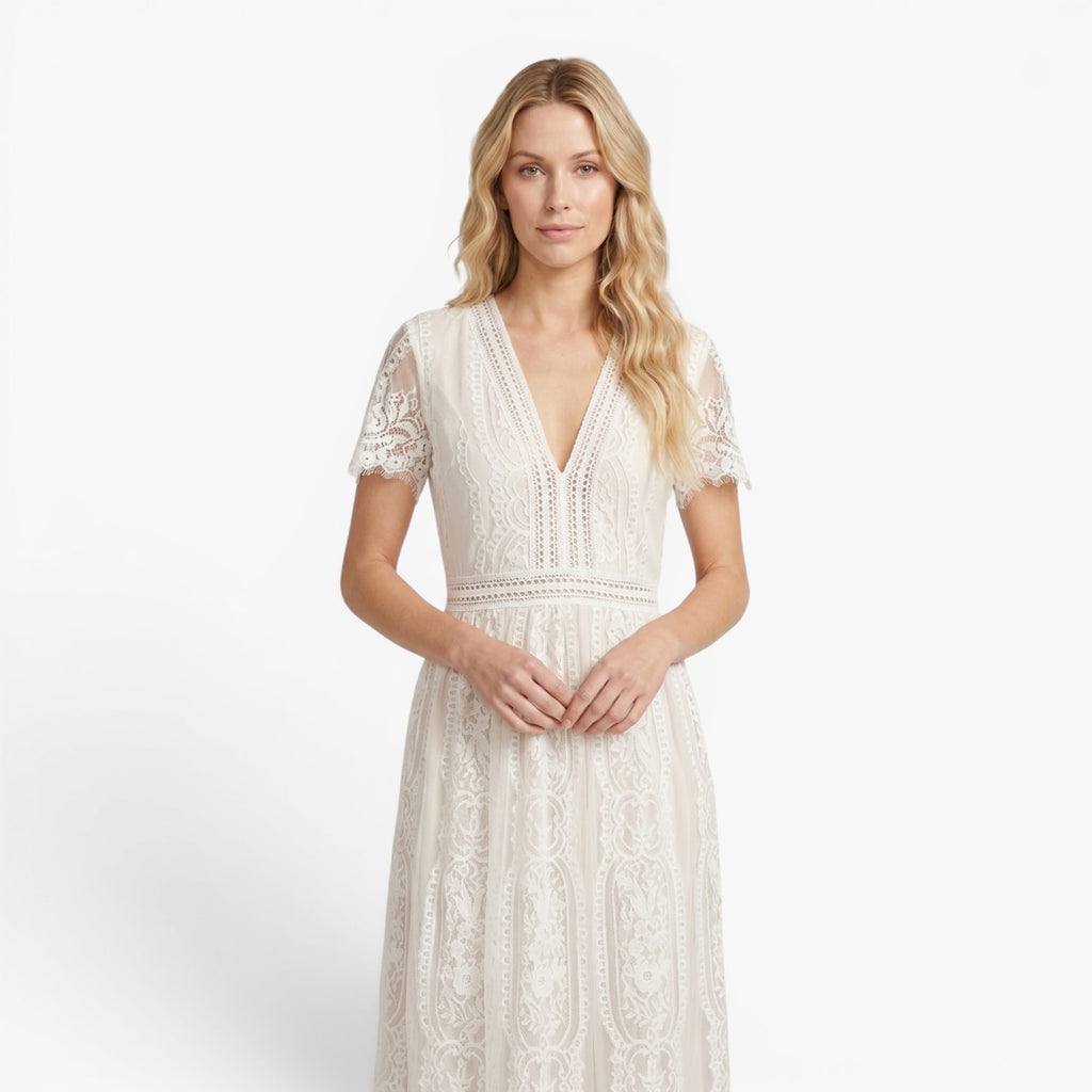 Women's Lace V-Neck Maxi Dress