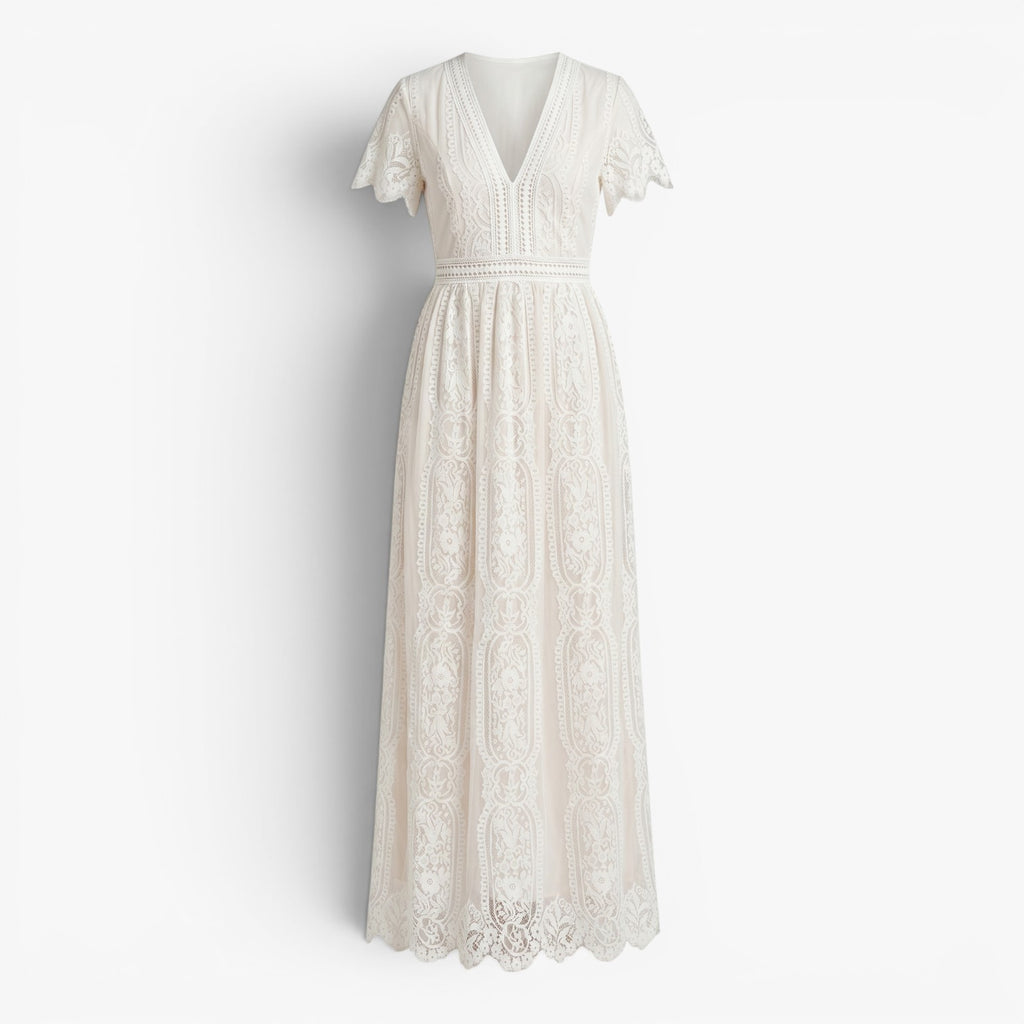 Women's Lace V-Neck Maxi Dress