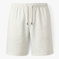 Men's Coastal Pinstripe Drawstring Linen Blend Summer Shorts