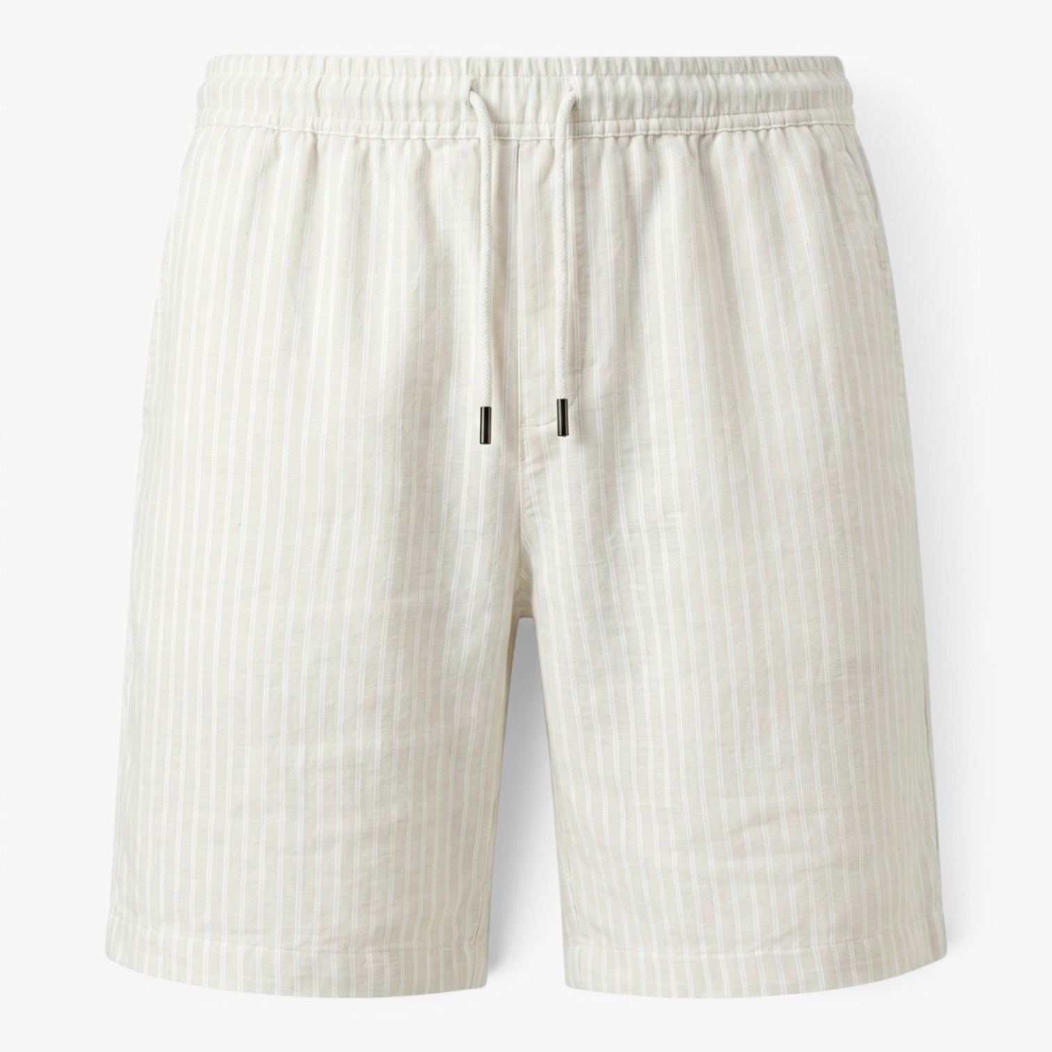Men's Coastal Pinstripe Drawstring Linen Blend Summer Shorts