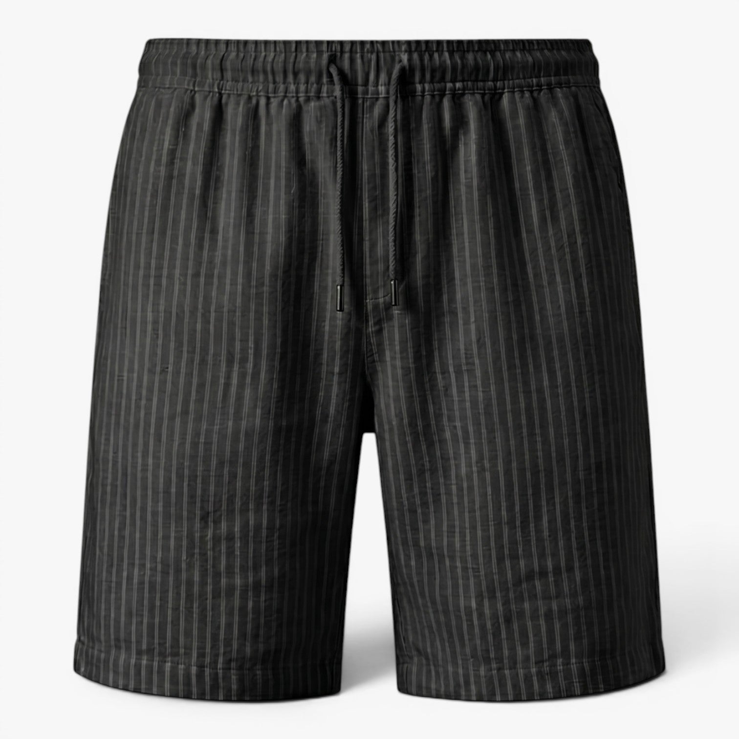 Men's Coastal Pinstripe Drawstring Linen Blend Summer Shorts