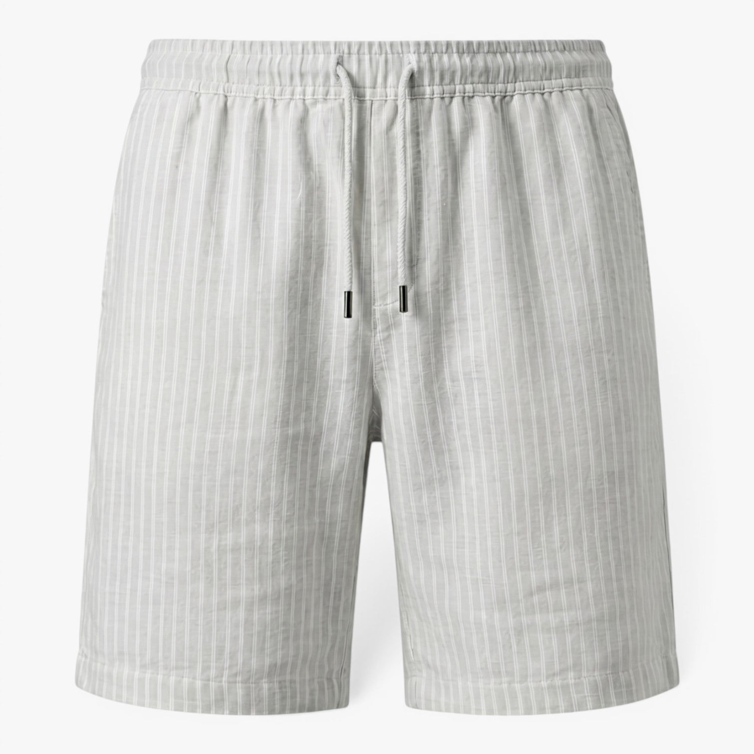 Men's Coastal Pinstripe Drawstring Linen Blend Summer Shorts