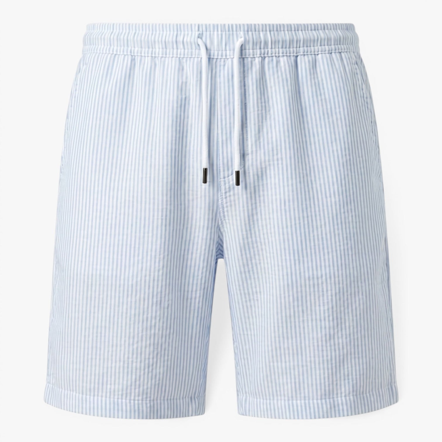 Men's Coastal Pinstripe Drawstring Linen Blend Summer Shorts