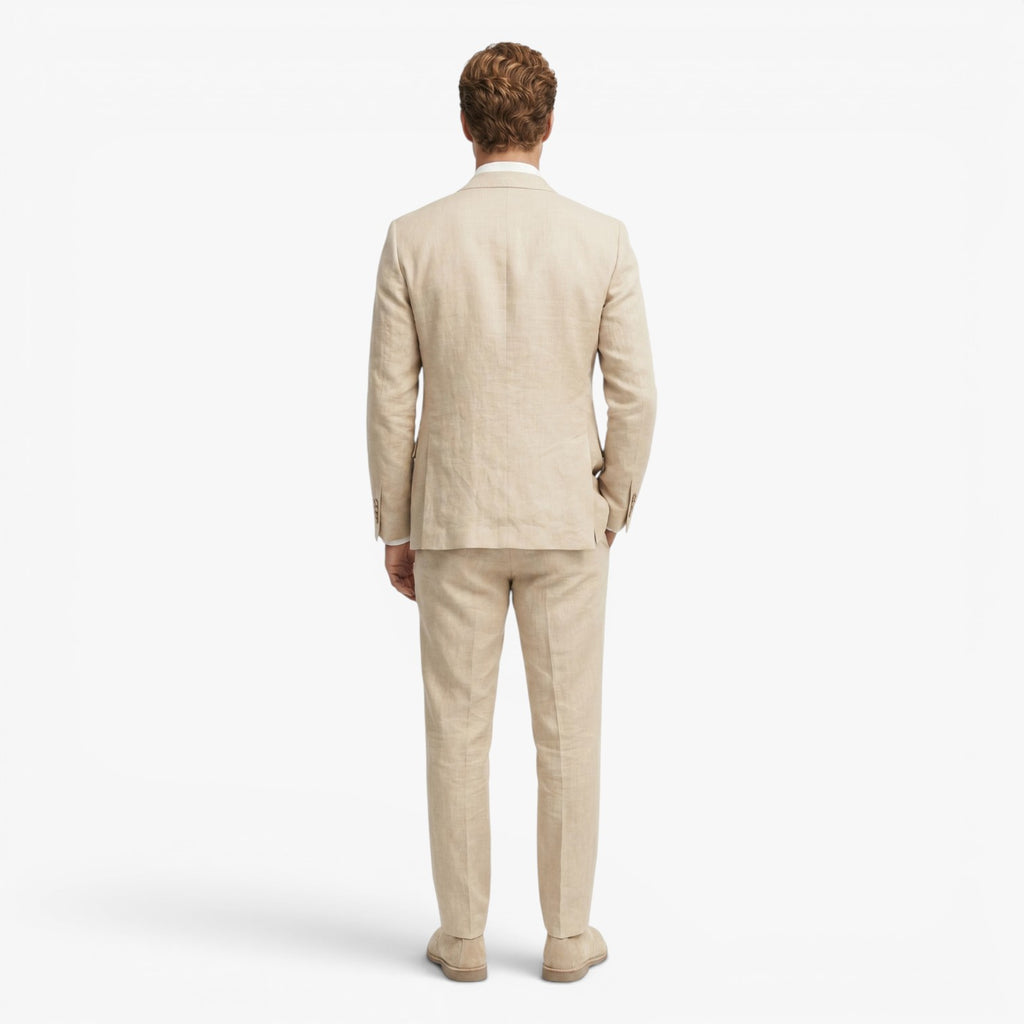 Men's Linen Blend Tailored Classic Suit Set