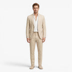 Men's Linen Blend Tailored Classic Suit Set