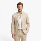 Men's Linen Blend Tailored Classic Suit Set