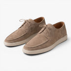 Men's Suede-Look Lace-Up Moc Toe Casual Loafers