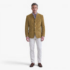 Men's Vintage Suede Military-Inspired Stand Collar Blazer Jacket