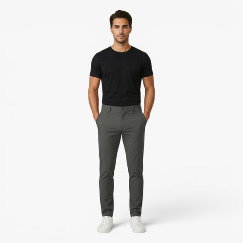 Pantalon chino slim ajusté pour homme avec tissu stretch, jambe fuselée et coupe urbaine moderne