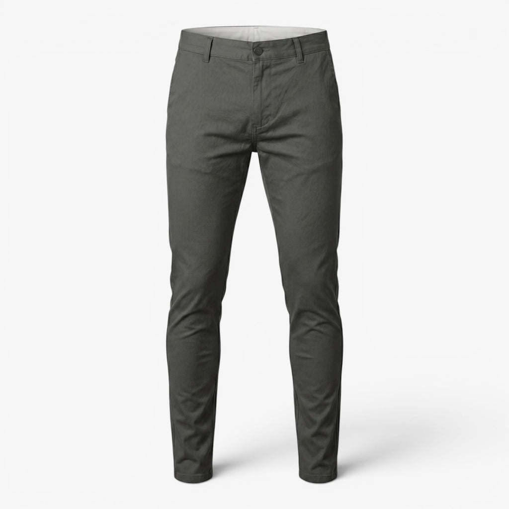 Men's Tailored Slim-Fit Stretch Chino Trousers with Tapered Leg and Modern Urban Cut