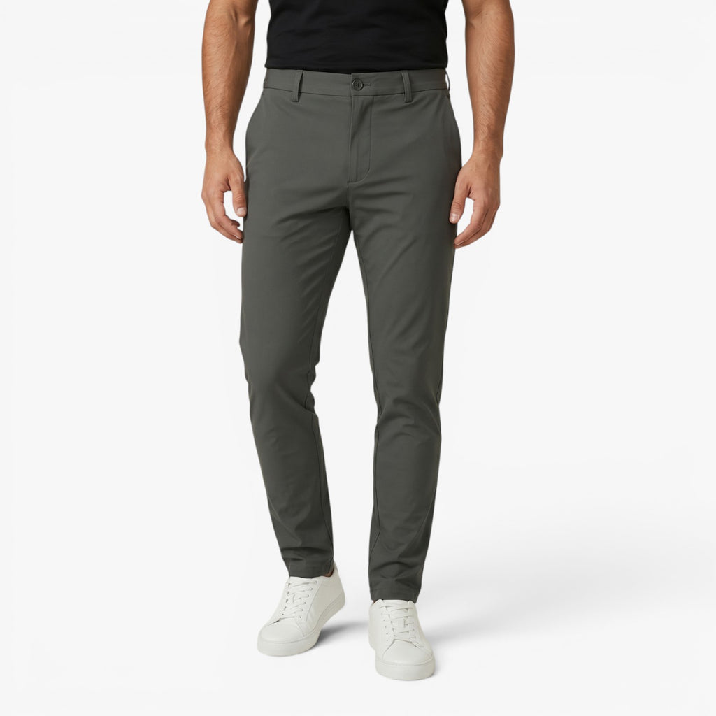 Men's Tailored Slim-Fit Stretch Chino Trousers with Tapered Leg and Modern Urban Cut