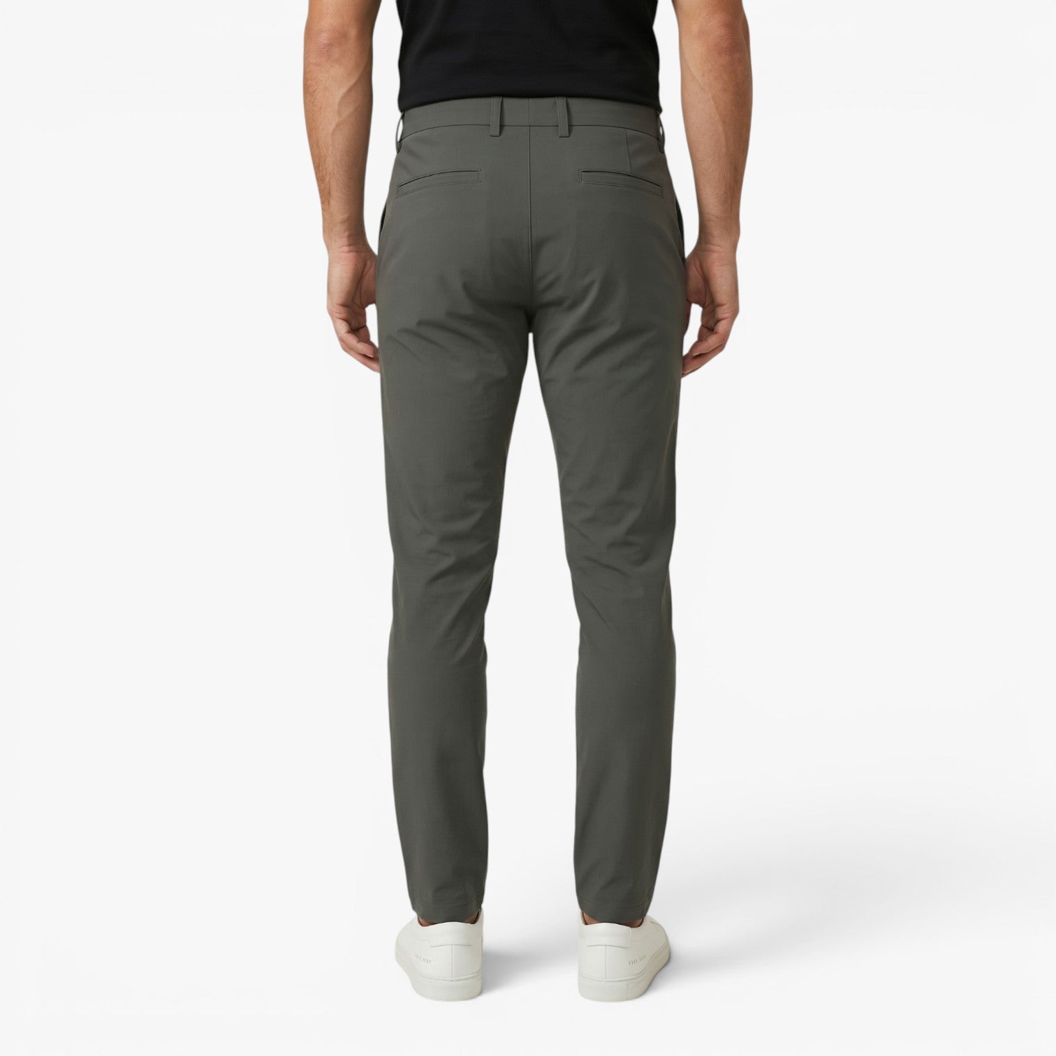 Men's Tailored Slim-Fit Stretch Chino Trousers with Tapered Leg and Modern Urban Cut