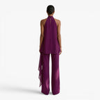 Women's Chiffon Overlay Halter Pant Set