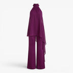 Women's Chiffon Overlay Halter Pant Set