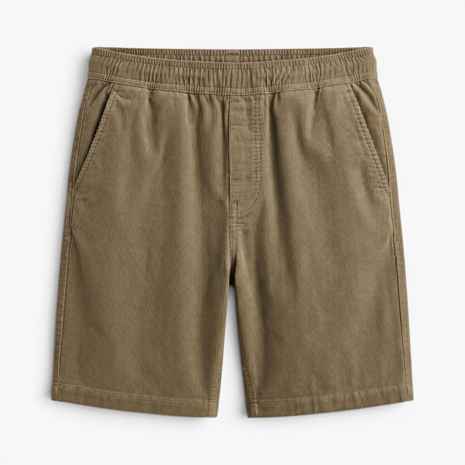 Men's Relaxed Corduroy Shorts with Elastic Waistband