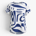 Damen Bluse mit abstraktem Print und kurzen Ärmeln