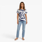 Women's Abstract Print Short Sleeve Blouse