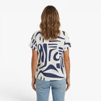 Women's Abstract Print Short Sleeve Blouse