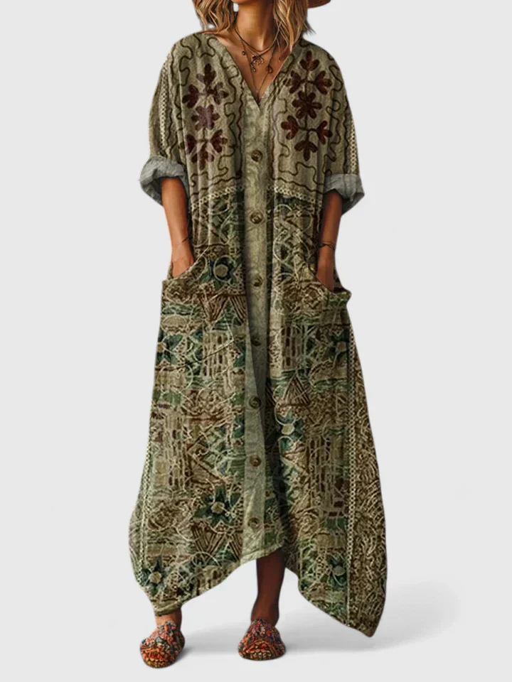 Women's Boho Print Maxi Dress