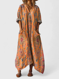 Maxikjole til kvinder med boho-print