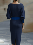 Women's Cowl Neck Midi Dress