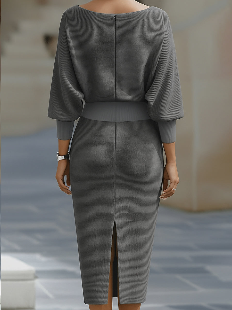 Women's Cowl Neck Midi Dress