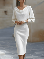 Women's Cowl Neck Midi Dress